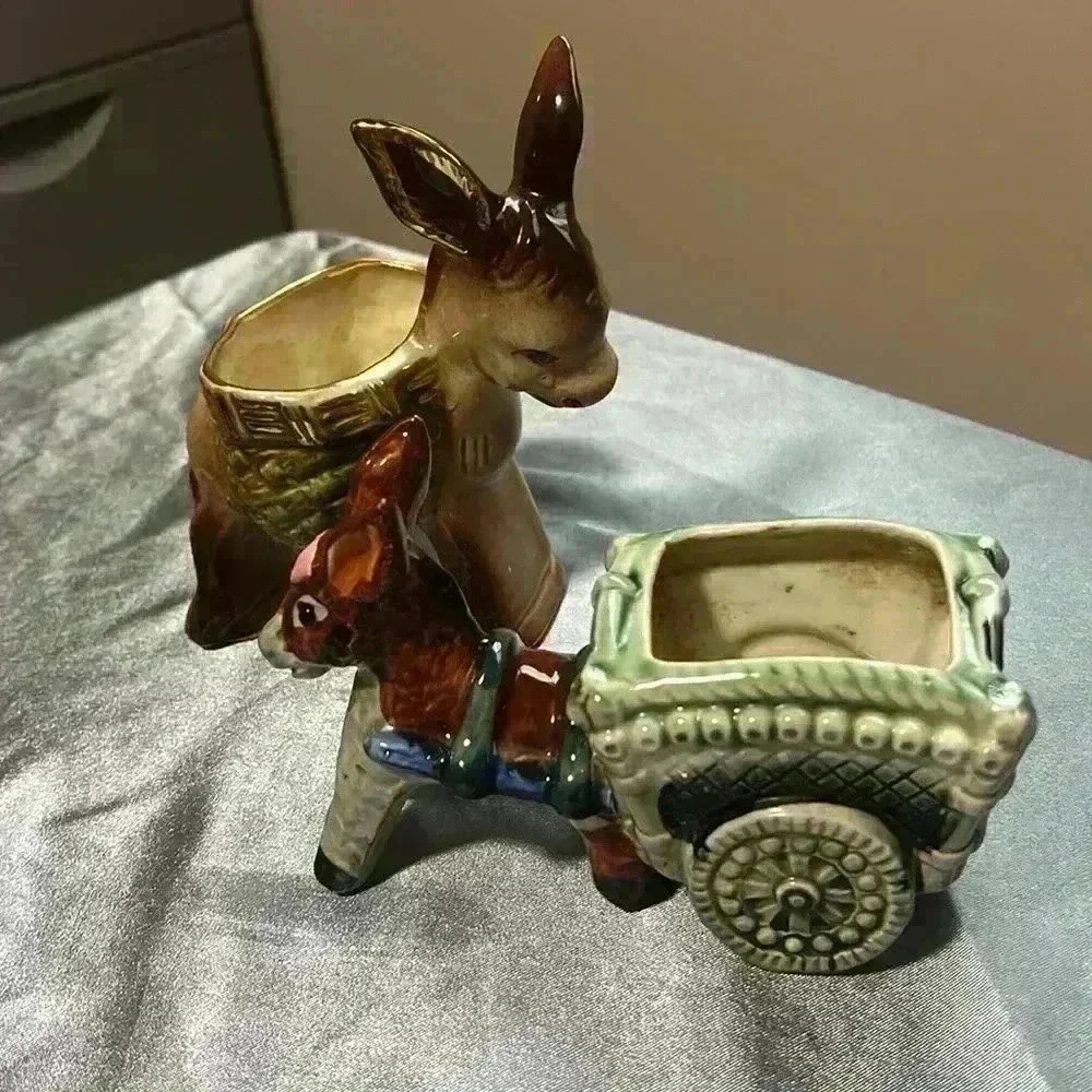 2 Vintage  Burro Planters - Picture 11 of 14